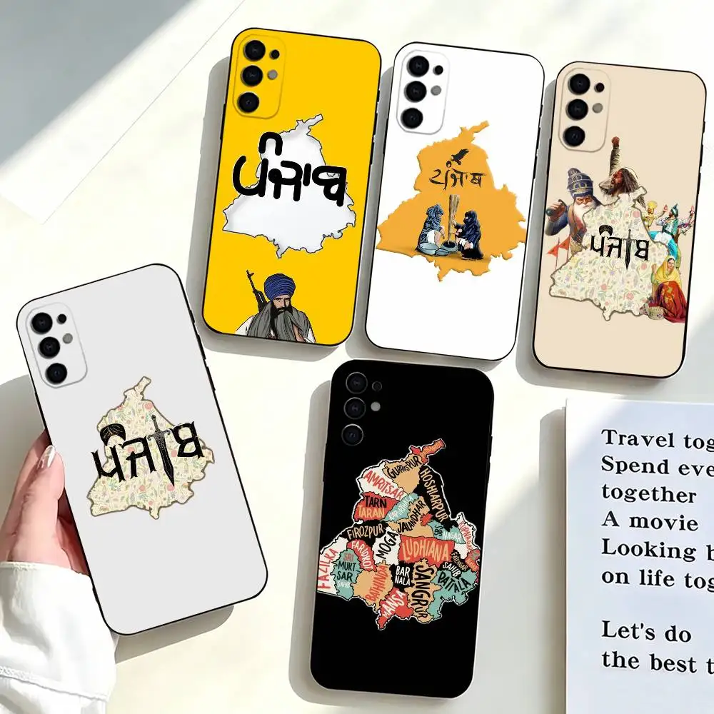 Painting-g Punjab-b Map-es  Phone Case For Samsung S25,S24,S21,S22,S23,S30,Ultra,S20,Plus,Fe,Soft Silicone Black Cover