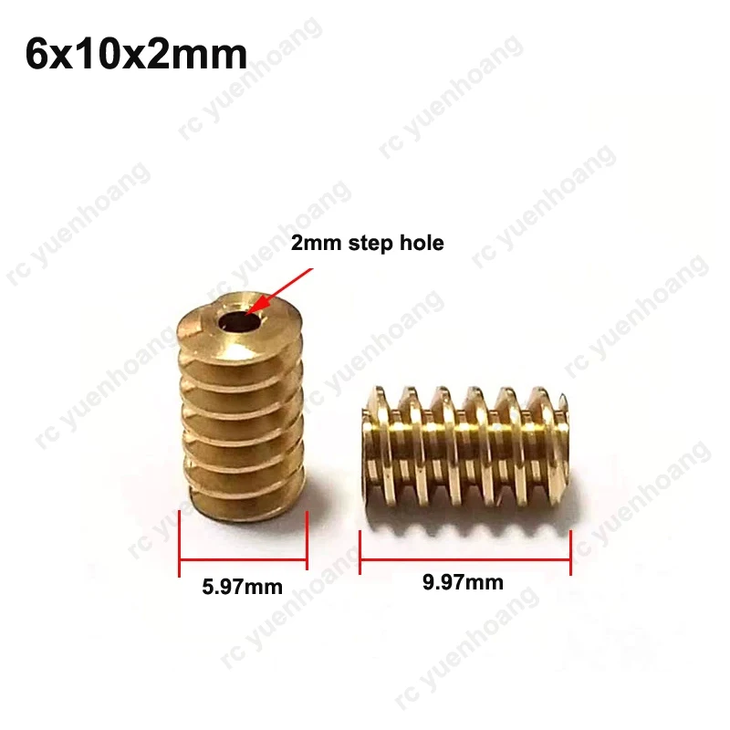 10PCS Modulus 0.5M Copper Gear Parallel Shaft Transmission Connector Hole Dia 2mm/3mm for RC Car Model Shafts Pinion