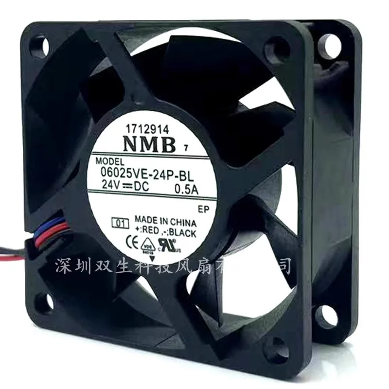 Ventilador de refrigeración de CPU para NMB 06025VE-24P-BL, 24V, 0.5A, 6025, 60x60x25MM, nuevo