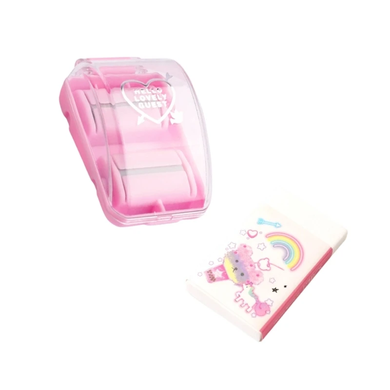 Desk Debris Roller Cleaner with Clear Cover, 50X30MM Eraser Shaving Cleaning Tool for Study Tables, Drawers, and Offices 