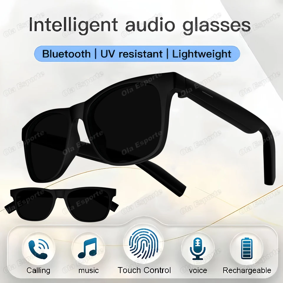Touch Control Smart Glasses BT5.3 UV Sunglasses Hands-Free Call Music Play Voice Assistant Sport Travel Glasses For Android iOS