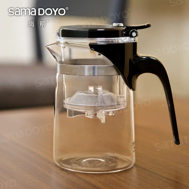 [GRANDNESS] SAMA Samadoyo SAG-08 High Grade Gongfu Teapot & Mug 500ml Elegant Tea Sets Glass Teapot Art Tea Cup Glass Gongfu