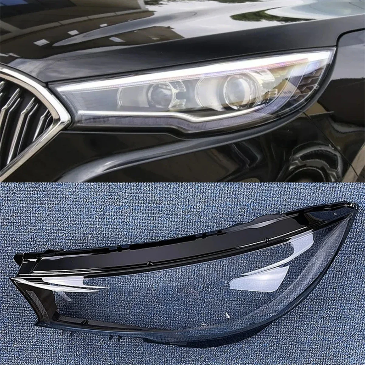 

For Hong Qi H5 Headlight Cover Shade Headlamp Shell Transparent Mask Plexiglass Replace Original Lampshade 2018 2019 2020