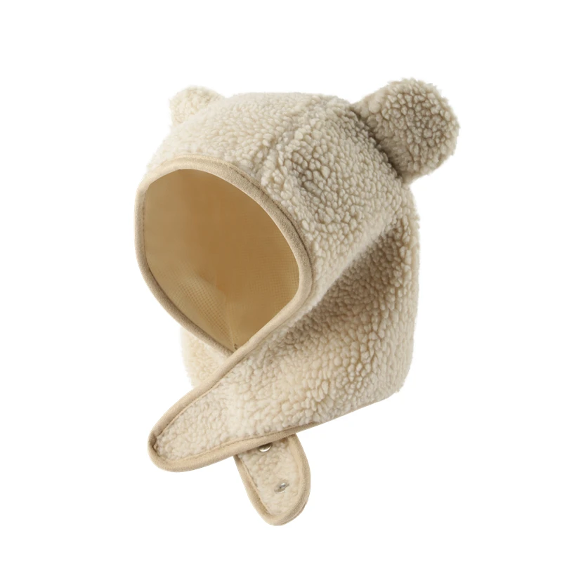 Y2K Bear Ear Bomber Hats Men Women Safety Bear Hat Helmet  display picture 3