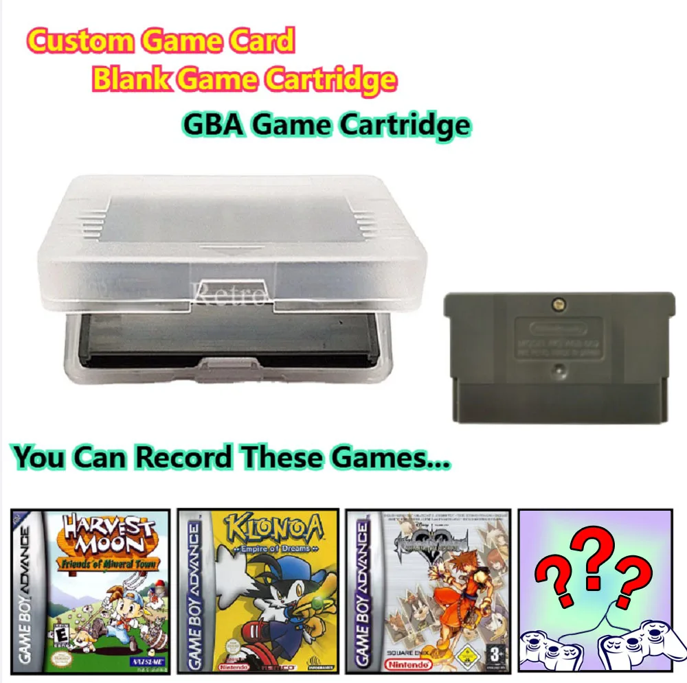 

Настраиваемые игровые карты GBA: пустые карты без содержимого, емкость (NOR FLASH 128M(16MB)+SRAM 512K(64KB))