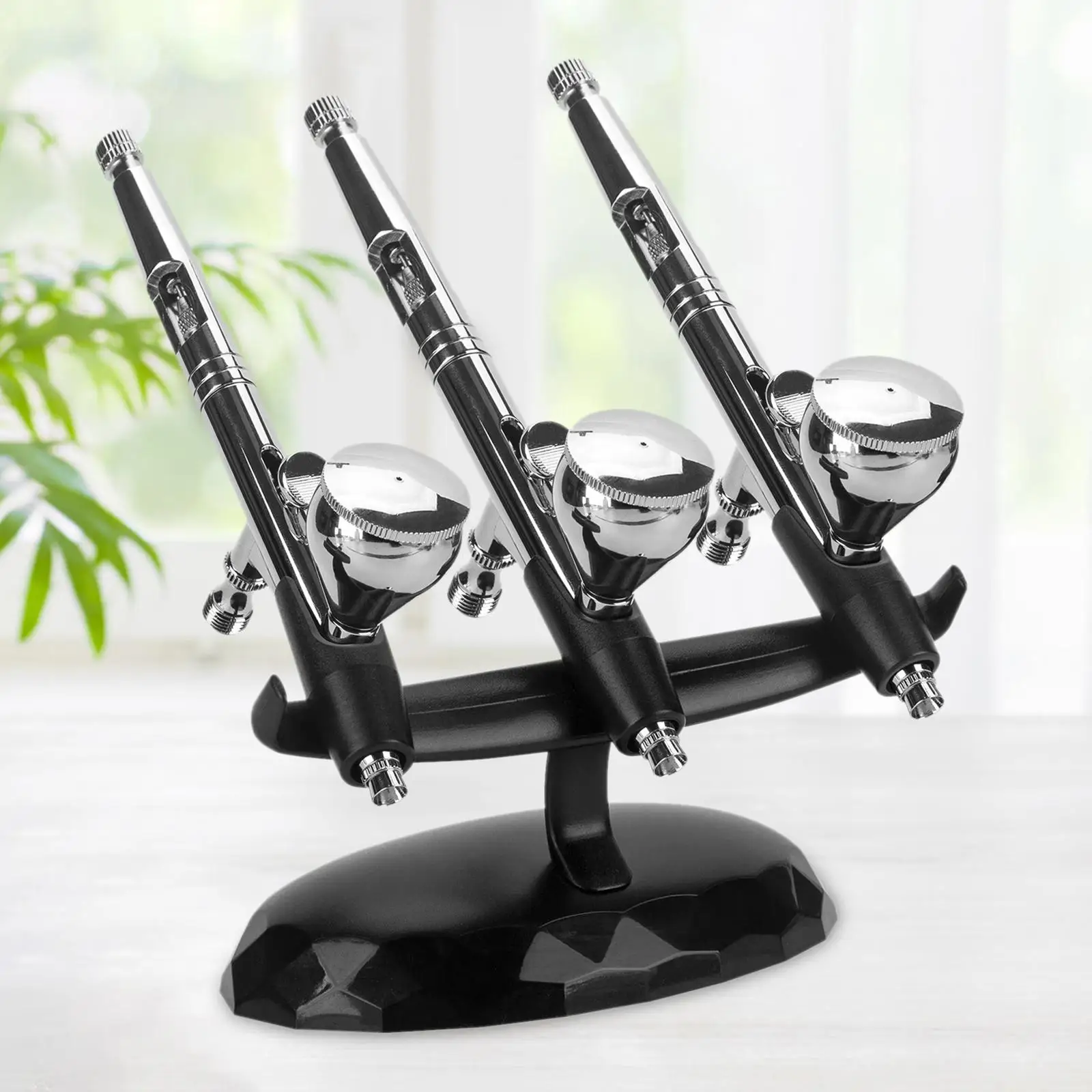 Desktop Airbrush Stand Airbrush Pen Holder Airbrush Bracket Portable Hold 3 Universal Airbrush Pens for Nail Art Paint