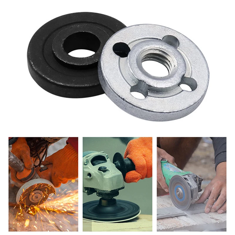 

1Pair M10 Angle Grinder Metal Lock Nuts Flange Nut Plate Inner Outer Kit Grinding Disc Fittings Electric Tool Accessories