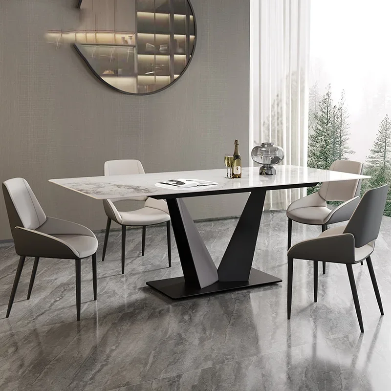 Factory Direct Compatible With Slate Dining Table Modern Simple Rectangular Retractable Bright Light Small Apartment