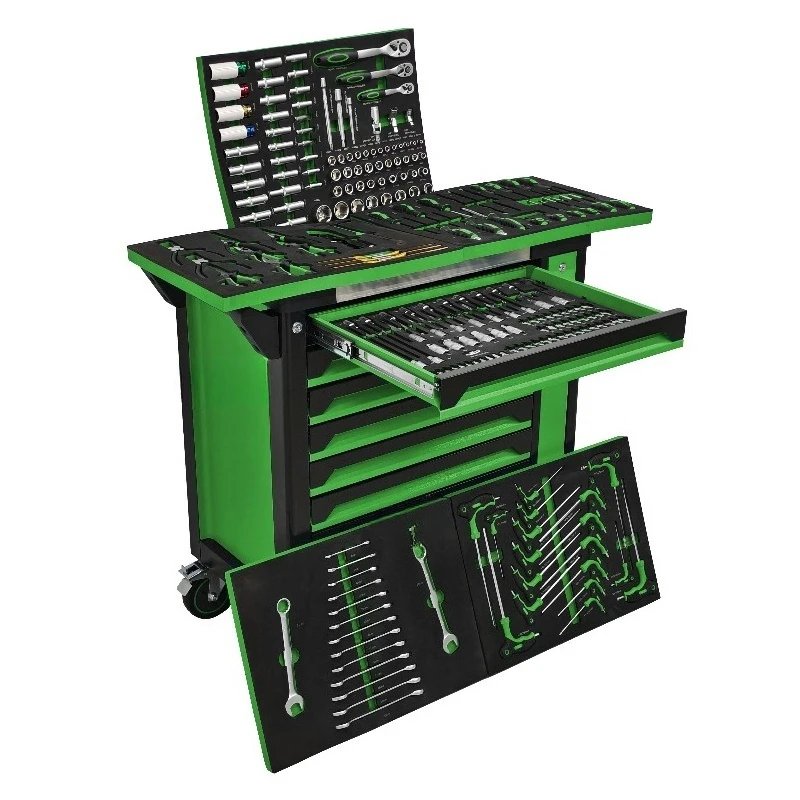 Mobile 7-Drawer Stainless Steel Tool Trolley Cabinet 200kg Load Capacity OEM Available Includes 200PCS Multi-Purpose Hand Tools
