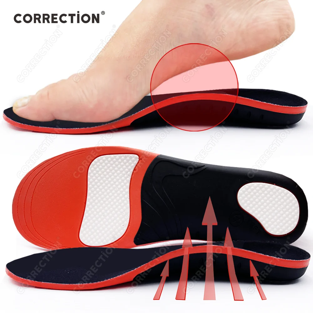 

CORRECTION Orthopedic soles insoles Sport arch Support pad X/O leg Feet Care Insole for Shoes Orthotic Running Cushion Men Women