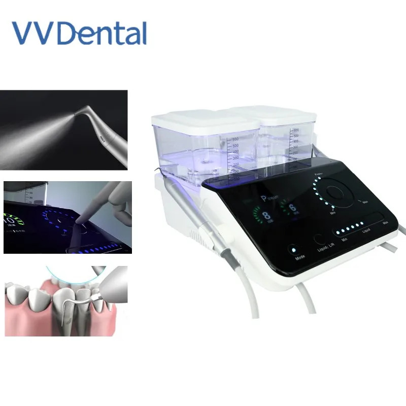 VV Dental Ultrasonic Sandblaster with Handle Scaler and Air Polisher Sandblasting Air Flow & Periodontal Therapy System