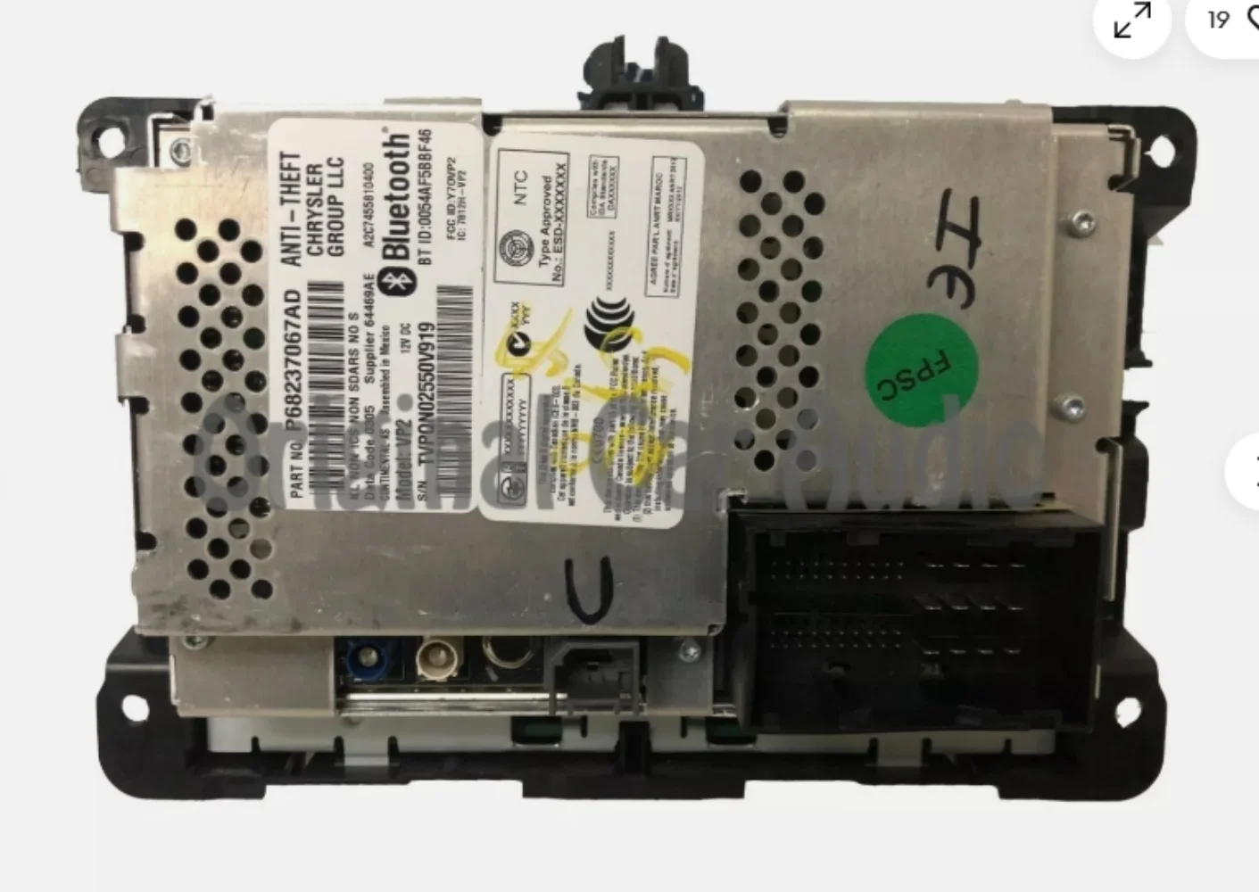 2015 Jeep Cherokee KL OEM VP2 RA2 Touch Screen Uconnect Ricevitore radio Bluetooth