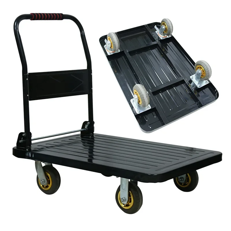 Factory wholesale loading 600kg black metal sheet cast iron transportation and handling trolley logistics handling