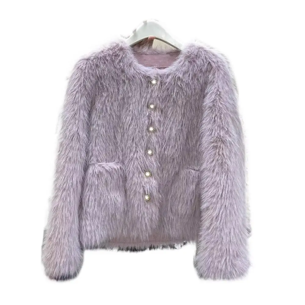 

Women's Clothing High Class Elegant Faux Fur Coat Winter New 0124