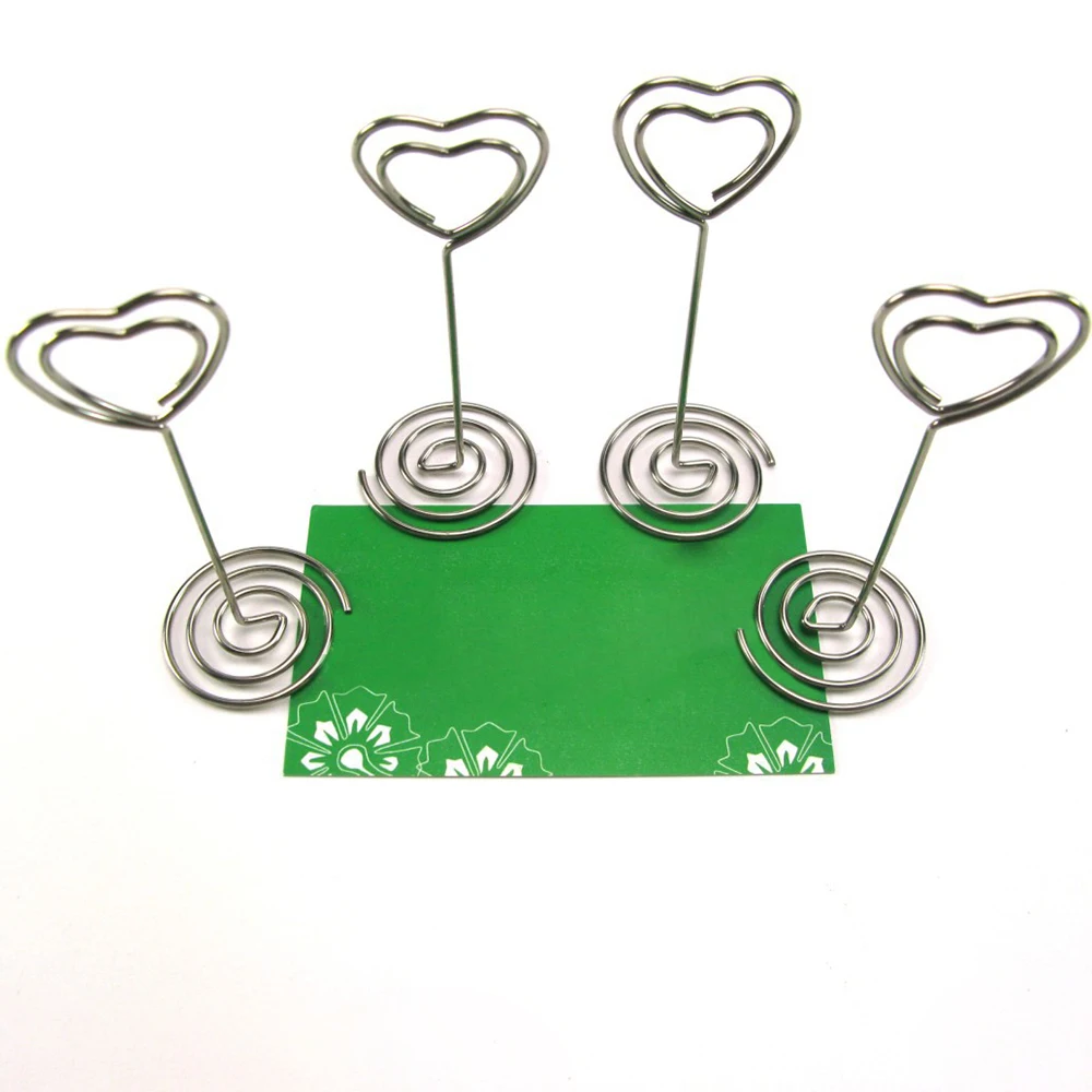 Heart Round Star Shape Pattern Table Number Name Card Holders Memo Note Clip Photo Stand