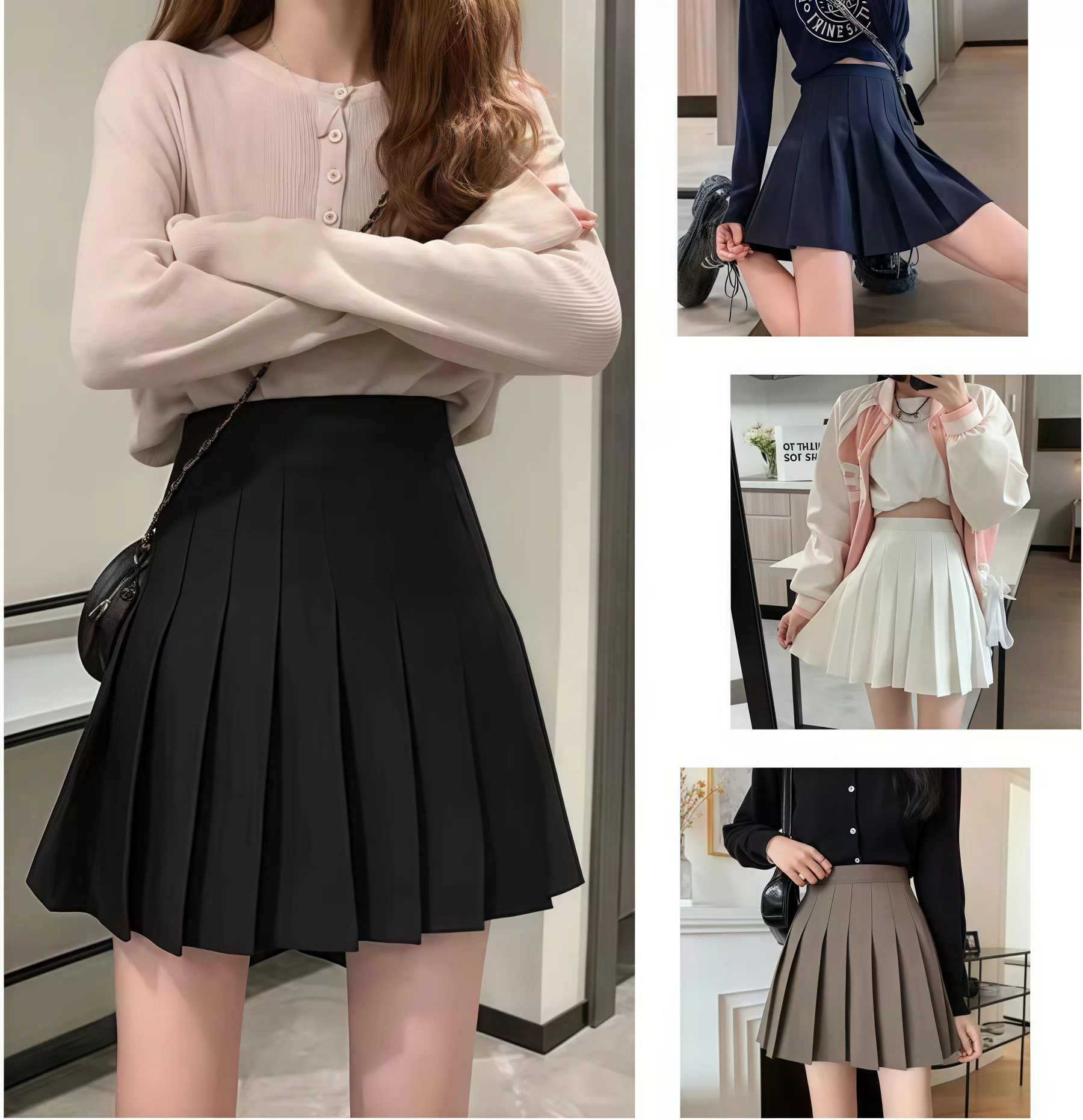 

Preppy Girl Pleated Skirts Elastic Waist Summer Vintage Mini Skirts Korean Streetwear Spring Student Strips Designed Dance Skirt