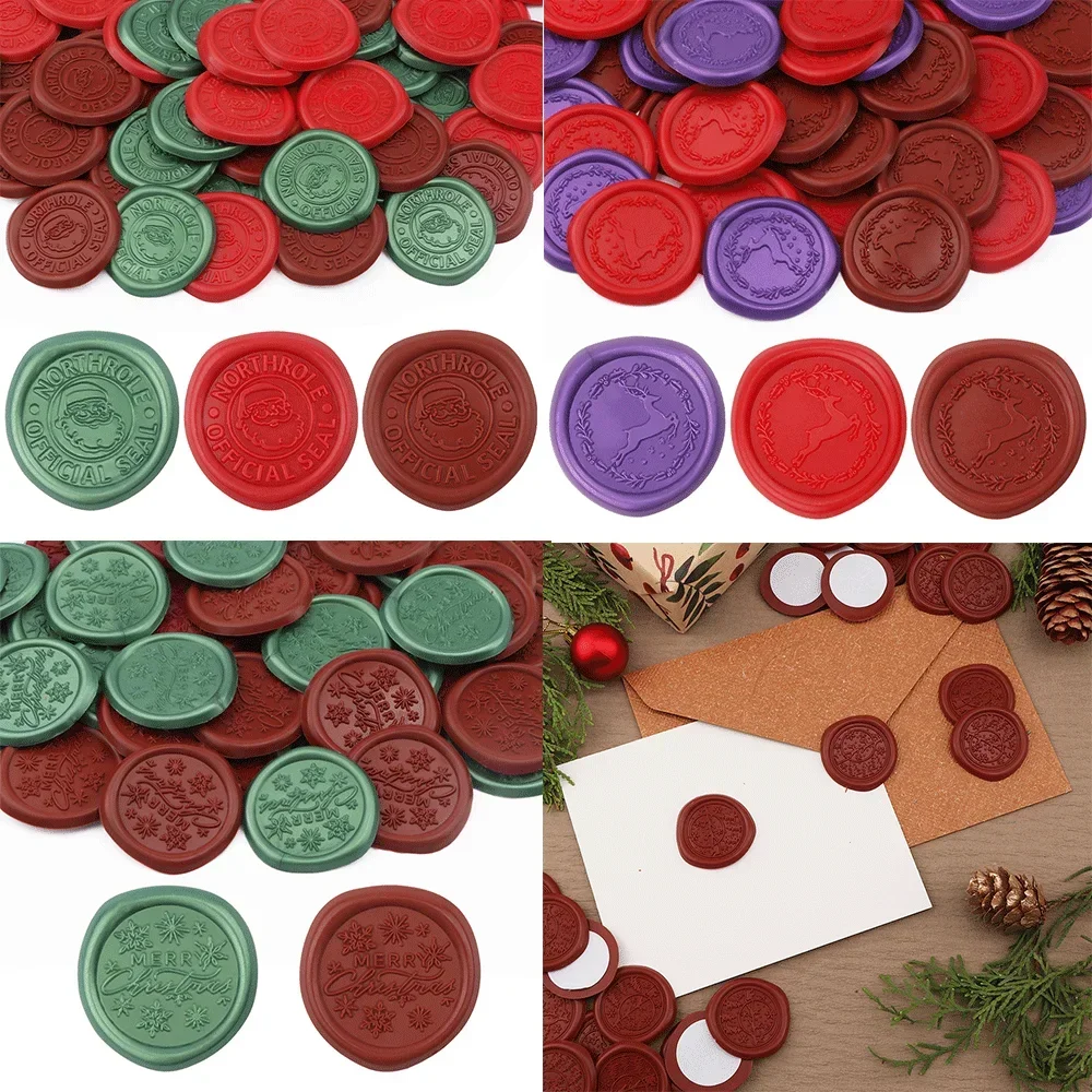 25pcs Christmas Elements Invitation Envelope Seal Stickers Self-adhesive Perfect for Invitations Envelopes Gift Wrap Christmas
