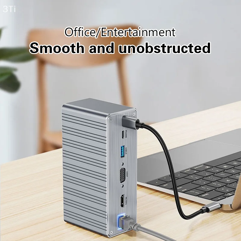 13 في 1 محطة إرساء متعددة المنافذ مهايئ توزيع USB نوع C إلى 1000 متر RJ45 SD/TF VGA PD100W لأجهزة الكمبيوتر المحمول ماك بوك باد هواوي PC