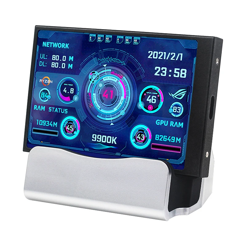 3.5 Inch IPS TYPE-C Secondary Screen Computer Monitor For Window Computer CPU GPU RAM HDD Monitor USB Display No Use AIDA64