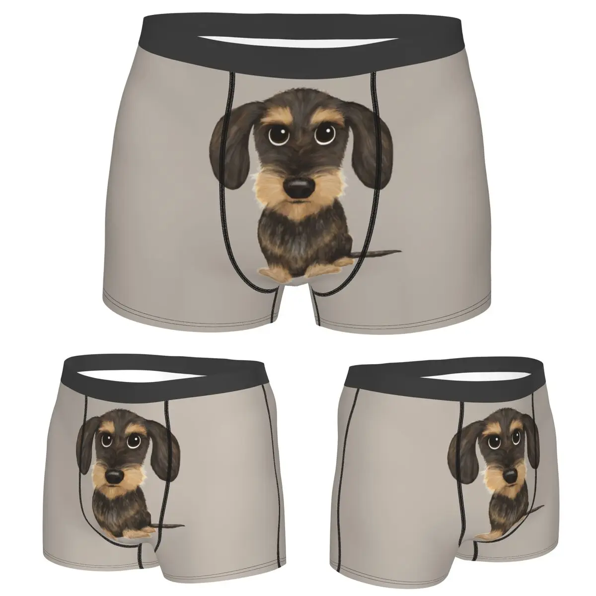 

Boxer Underpants Shorts Wirehaired Dachshund Panties Men Ventilate Wire Haired Wiener Dog Underwear for Homme Man Boyfriend Gift