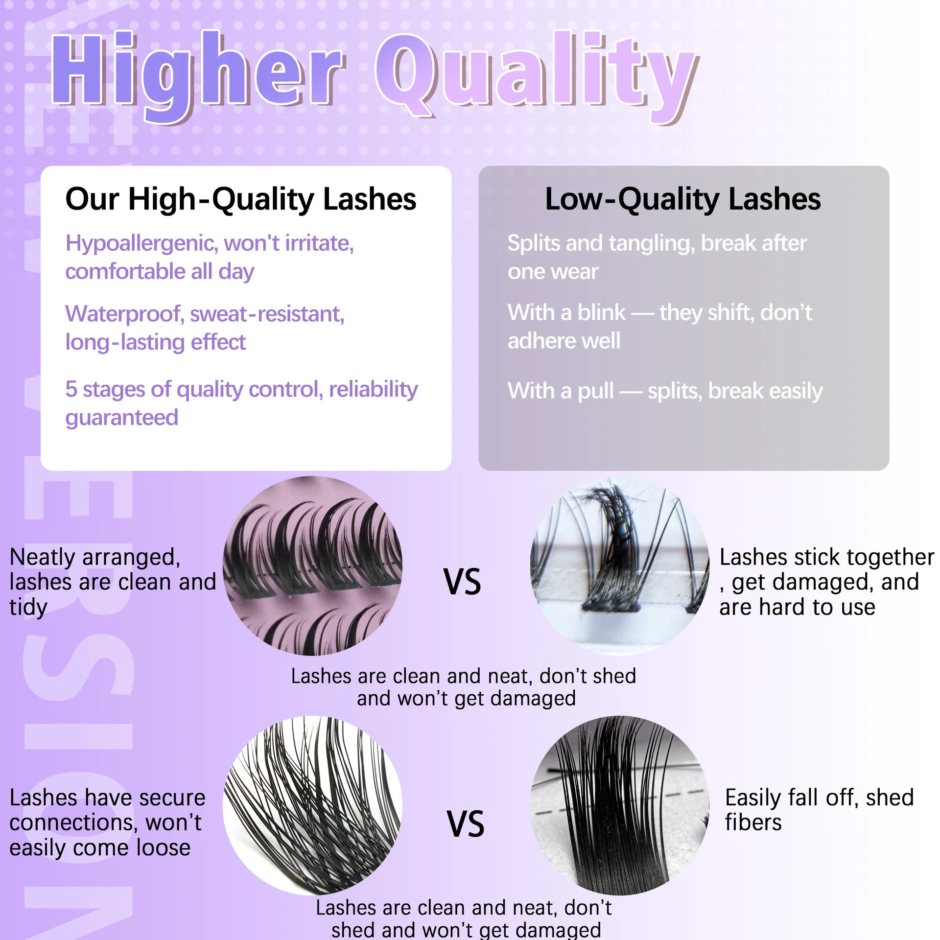 Cluster di ciglia Cluster di ciglia sottili Estensioni delle ciglia, Cluster di ciglia arricciate D 9-13mm Ciglia naturali Volume Ciglia finte Make Up