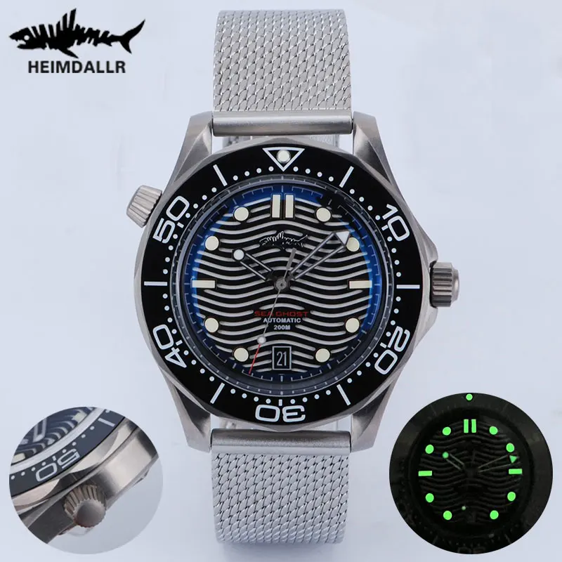 

Heimdallr Men's Titanium Sea Ghost NTTD Diver Watch Sapphire NH35 Automatic Movement Mechanical Watch 200m Waterproof Retro Lume