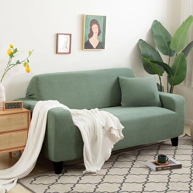 Neue Sofabezug aus Jacquard-Stoff, einfarbig, Couchbezüge, elastisch, waschbar, für L-förmiges Sofa, Wohnzimmer, 1/2/3/4/5 Sitz – Detail 11
