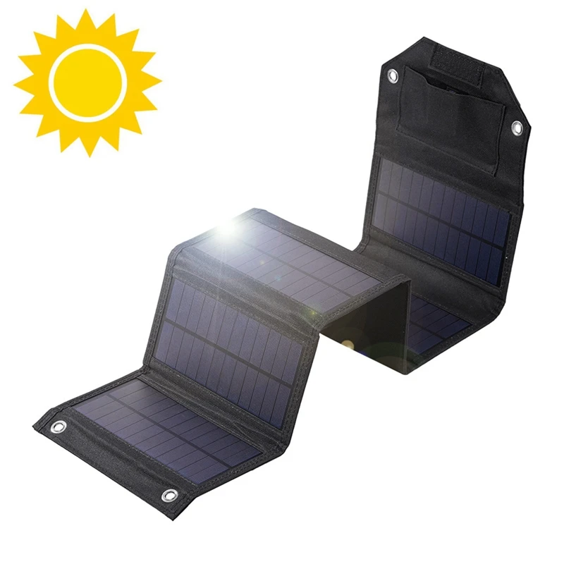 6-Fold 12W Foldable Solar Panel Portable Solar Panels Charger USB 5V DC Power Solar Panel Mobile Power Supply, Easy To Use