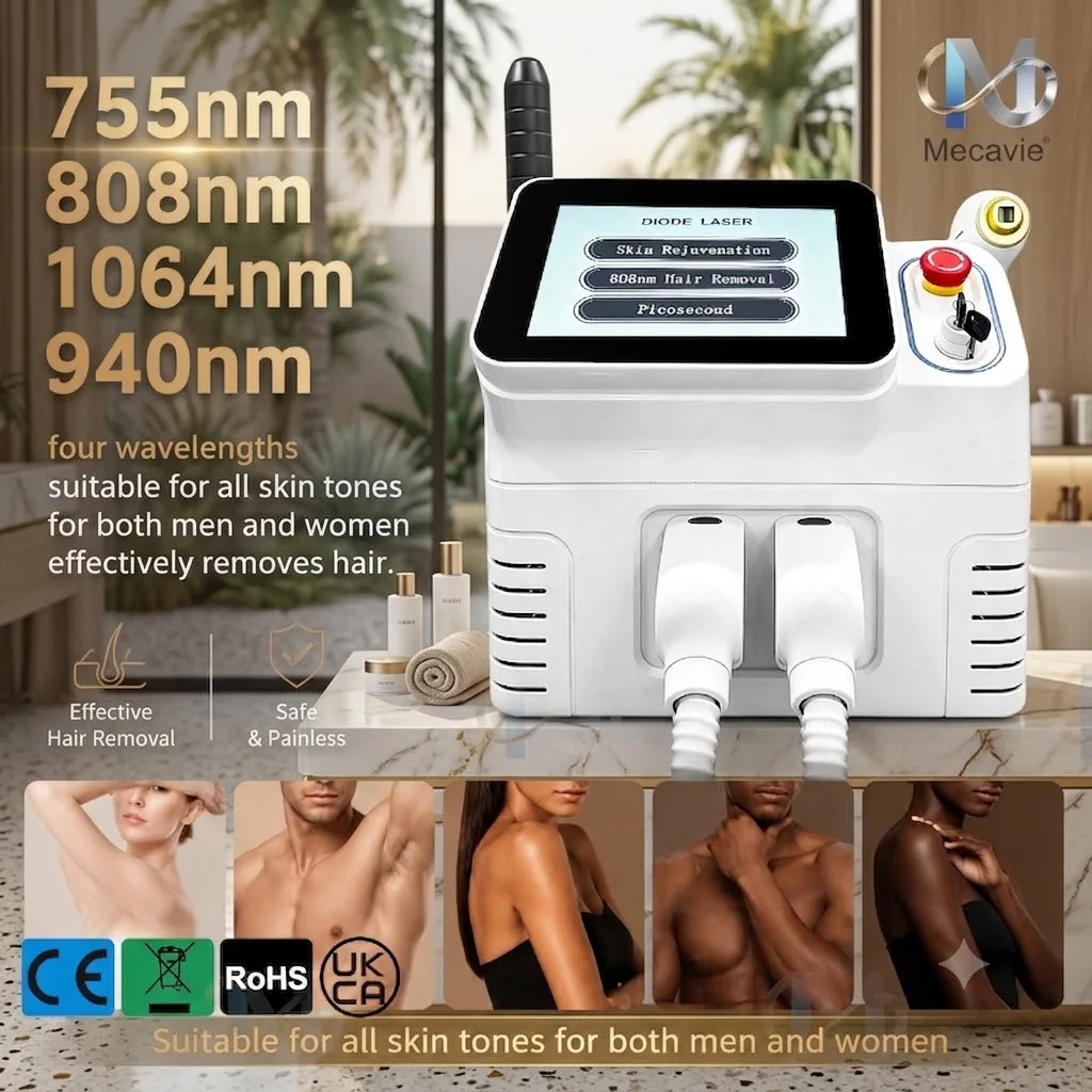 Mecavie 5000W 4‑Wavelength Diode Picosecond 2‑in‑1 Machine Ice‑Cool Hair Removal Tattoo Pigment Remove Rejuvenation Device