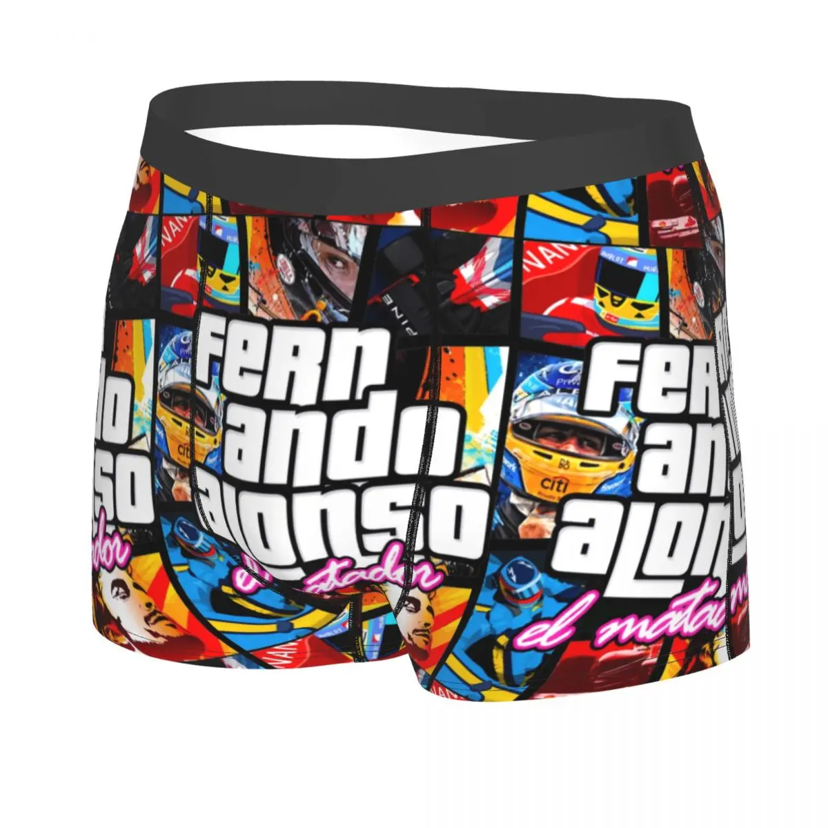 Fernando Alonso 14 Men\'s Long Underwear Racing Car Boxer Briefs Shorts Panties Novelty Soft Underpants for Male S-XXL