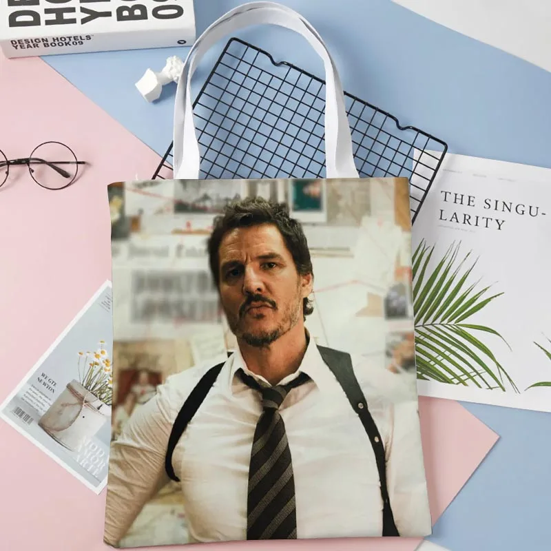 

Custom Pedro Pascal Tote Shopping Bags 30x35cm Tote Bag Reusable Handbag Women Shoulder Cloth Pouch Foldable 0414