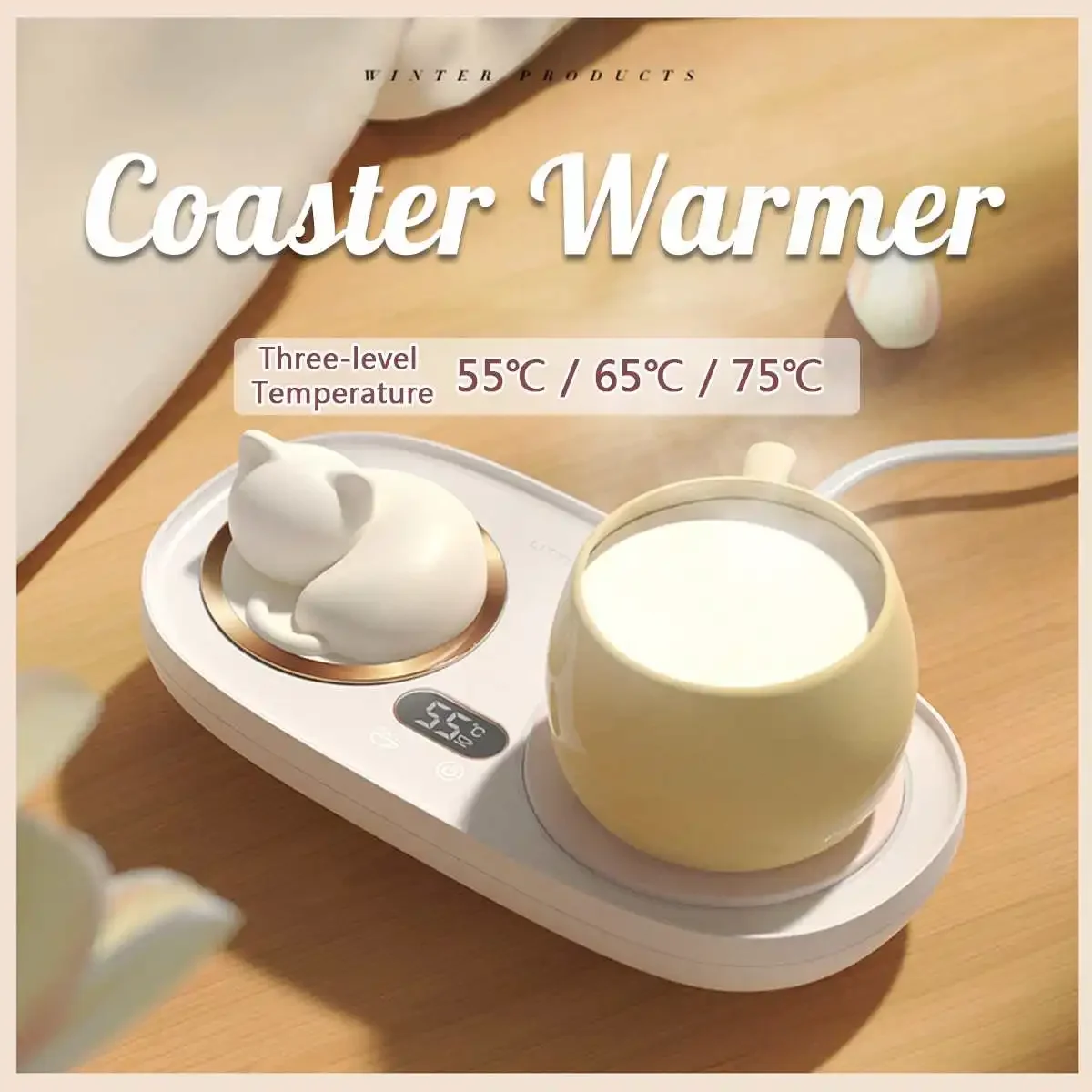 

New Cup Heater Coffee Mug Warmer Timer Heating coasters Smart Thermostatic Heating Pad Milk Coffee Cup Warmer Creative Gift