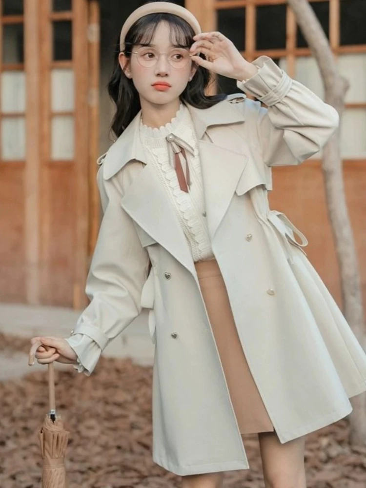 

Women's 2025 Autumn New Arrival Loose Fit Trench Coat Parisian Chic Commuter Style British Korean Fashion Outerwear