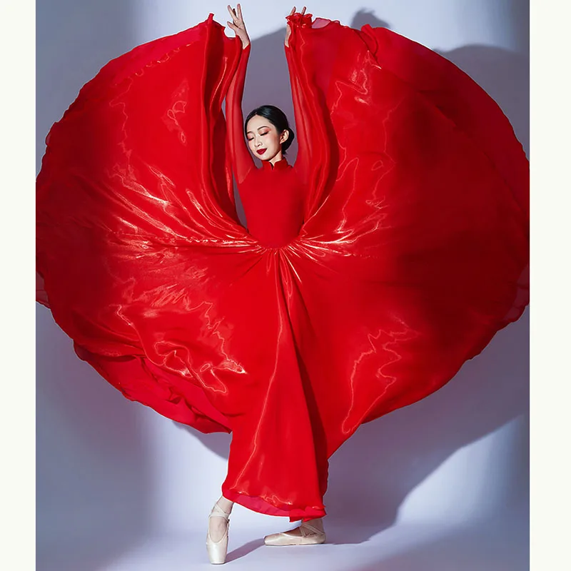

Social Dance Big Swing Dress 720 Degree Dance Host Recitation Performance Dress Opening Dance Skirt