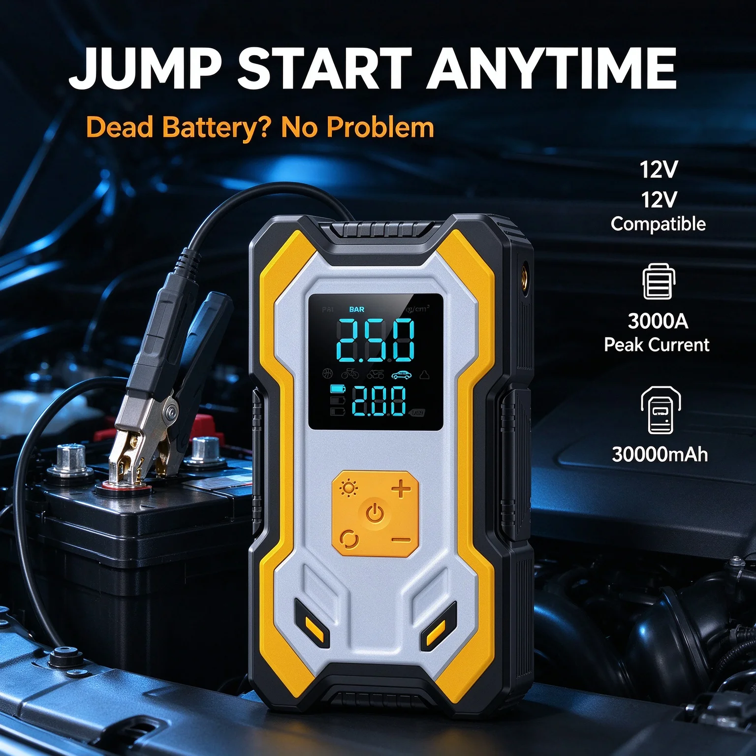 12V Multi-Function Car Jump St - Lithium Jump Starter 3000A Peak recension och pris