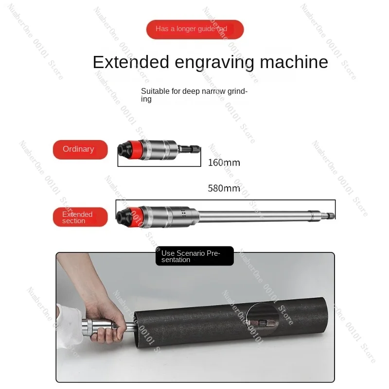 Lengthened Pneumatic Grinder Small Hand-Held Engraving Machine Tire Tire Repair Kit Wind Mill Light Pen Straight Grinder