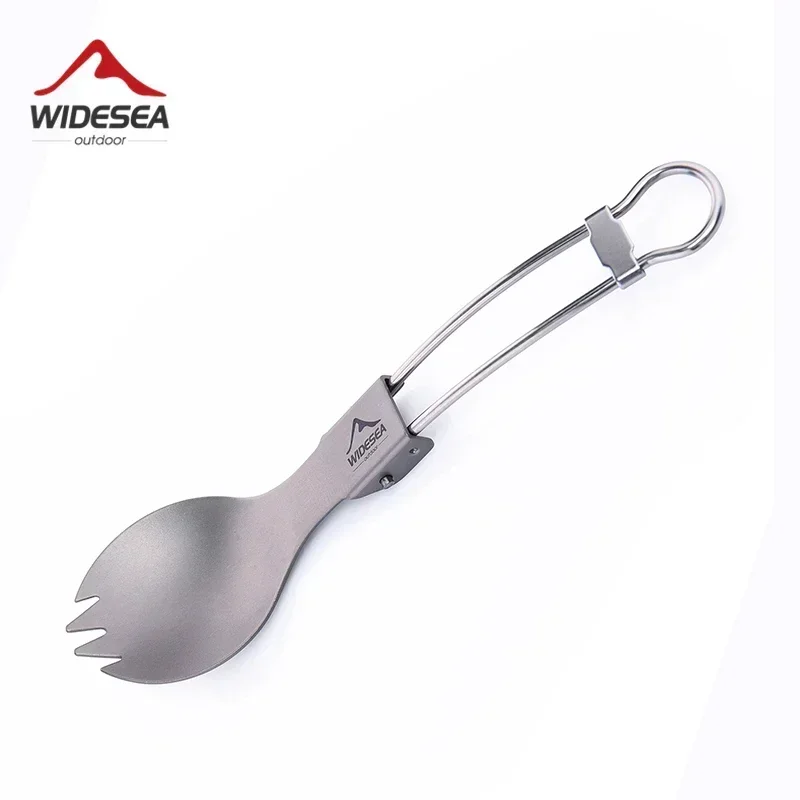 Widesea Camping Tableware Titanium Spoon Fork Set Picnic Cutlery Tourist Untenils Outdoor Cookware Kitchen Hiking Trekking