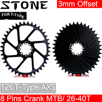 Stone Bike Chainring for AXS Flattop T-type Chain 12S 3mm Offset Direct Mount Oval for Sram X0 XX SL GX 26T 40T Hollow Aero 26t