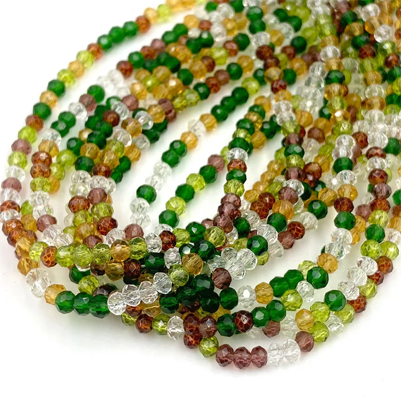 2mm Faceted Rondelle Crystal Beads Loose Spacer Glass Beads for Jewelry Making DIY Necklace Bracelet Accessories