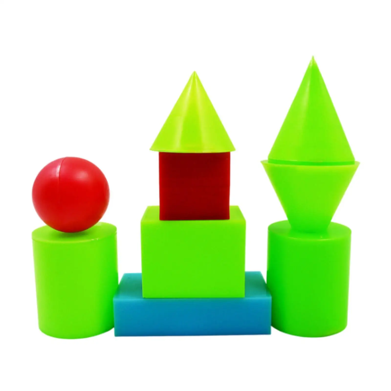 Juego de 9 Uds de bloques de formas geométricas 3D, juguetes matemáticos, cilindro, manipuladores rectangulares, bloques de patrón para el hogar, niños, niñas y niños