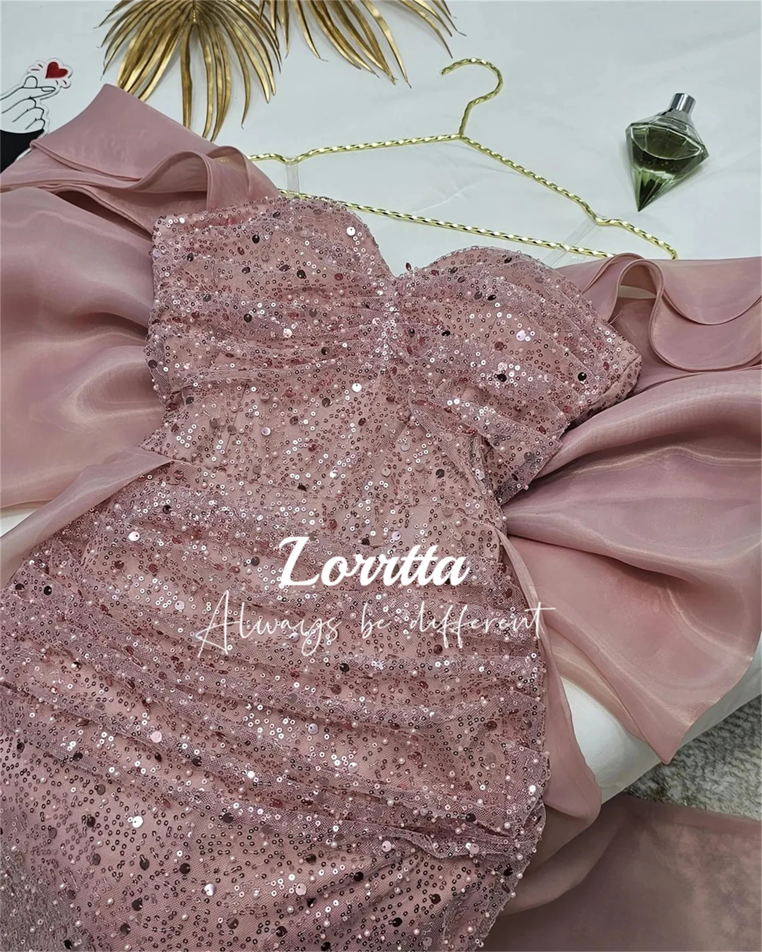 Lorrtta Ball Gown Elegant Sequin Strapless Bow Mermaid Party Dress Floor Length Sleeveless Formal Evening Gown Luxury Women Gala