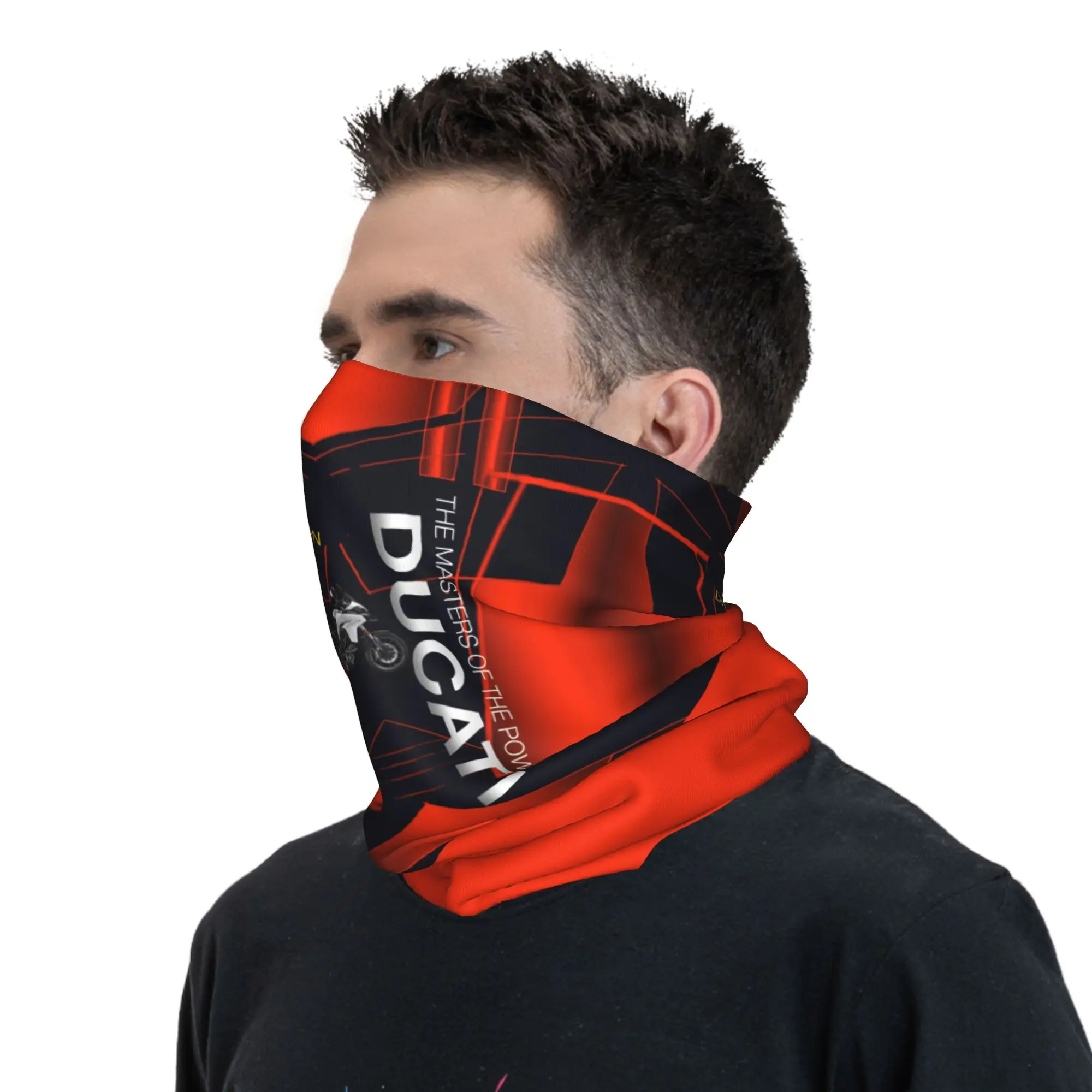 Custom Racing Sprot Ducatis  Bandana Winter Neck Warmer Men Windproof Wrap Face Scarf for Ski Motorcycle Gaiter Headband image 6