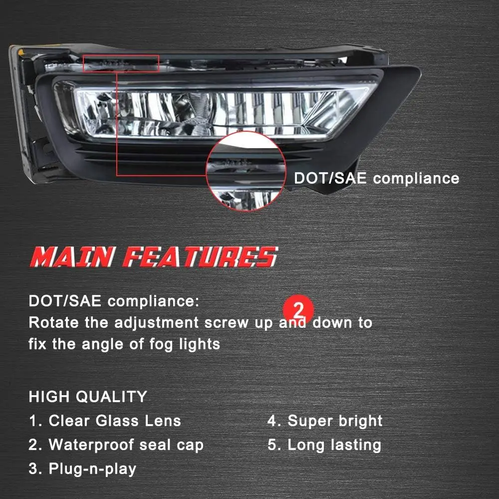 2013-2015 هوندا أكورد 4-Door سيدان طقم استبدال ضوء الضباب مع عدسة شفافة، H11 12V 55W مصابيح الهالوجين #6