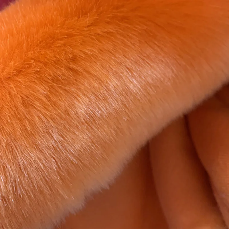 Good Orange Faux Fur Fabric Imitate Rabbit Fur Length 2.5cm Hairy Plush Fabric DIY Fur Collar Coat/Clothing Accessories/Scarves