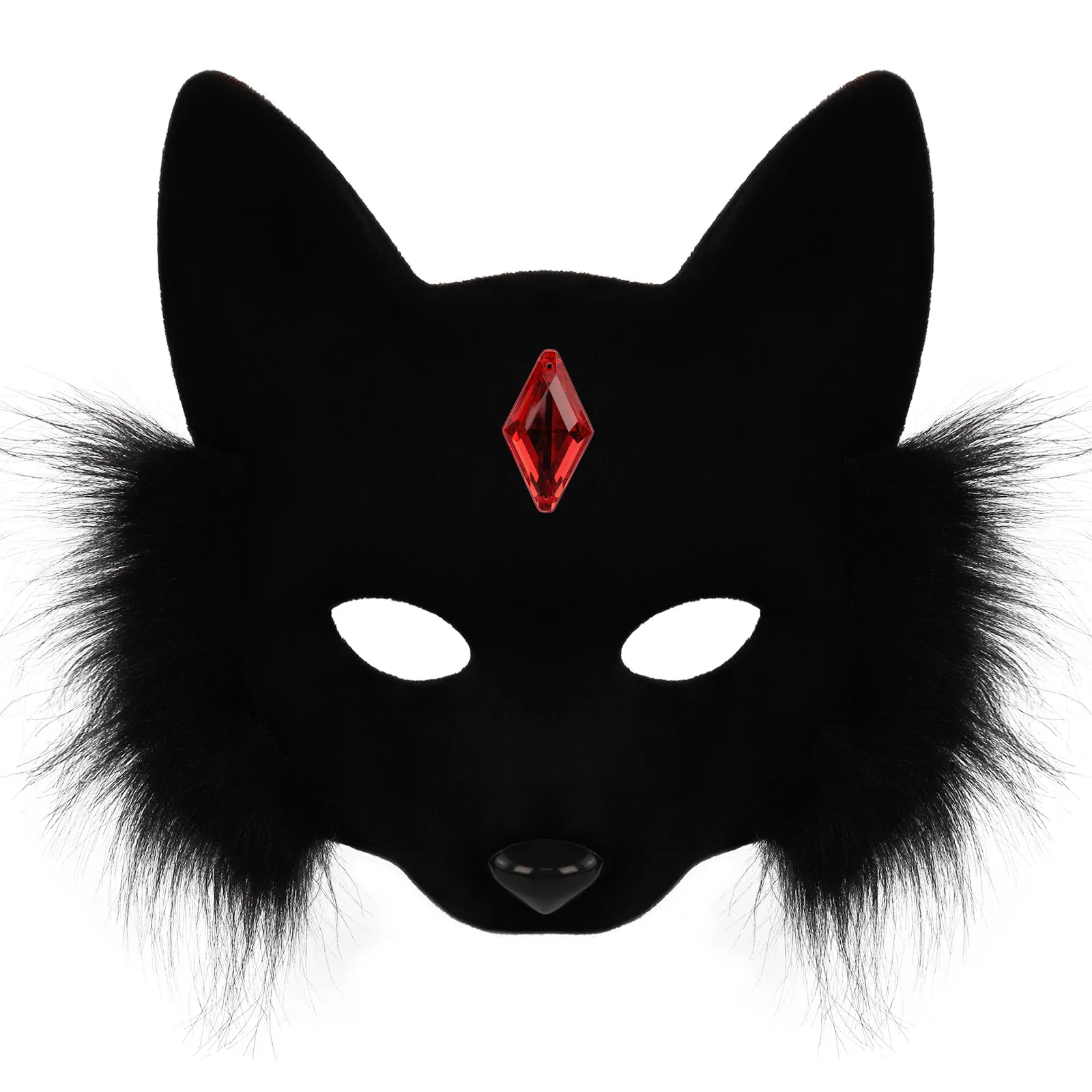 

Plush Fox Cat Mask Trendy Animal Half Face Masks Costumes Prop for Halloween Christmas Masquerade Party Cosplay Props
