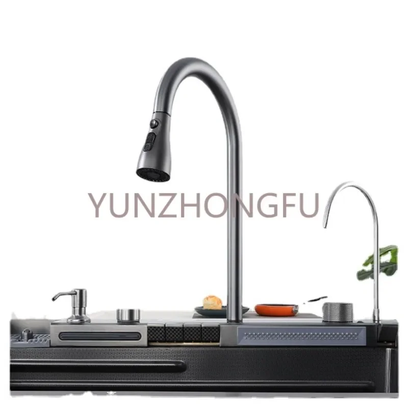 stainless steel kitchen sink with drainer rectangular black nano kitchen single bowl sink kitchen sink with waterfall