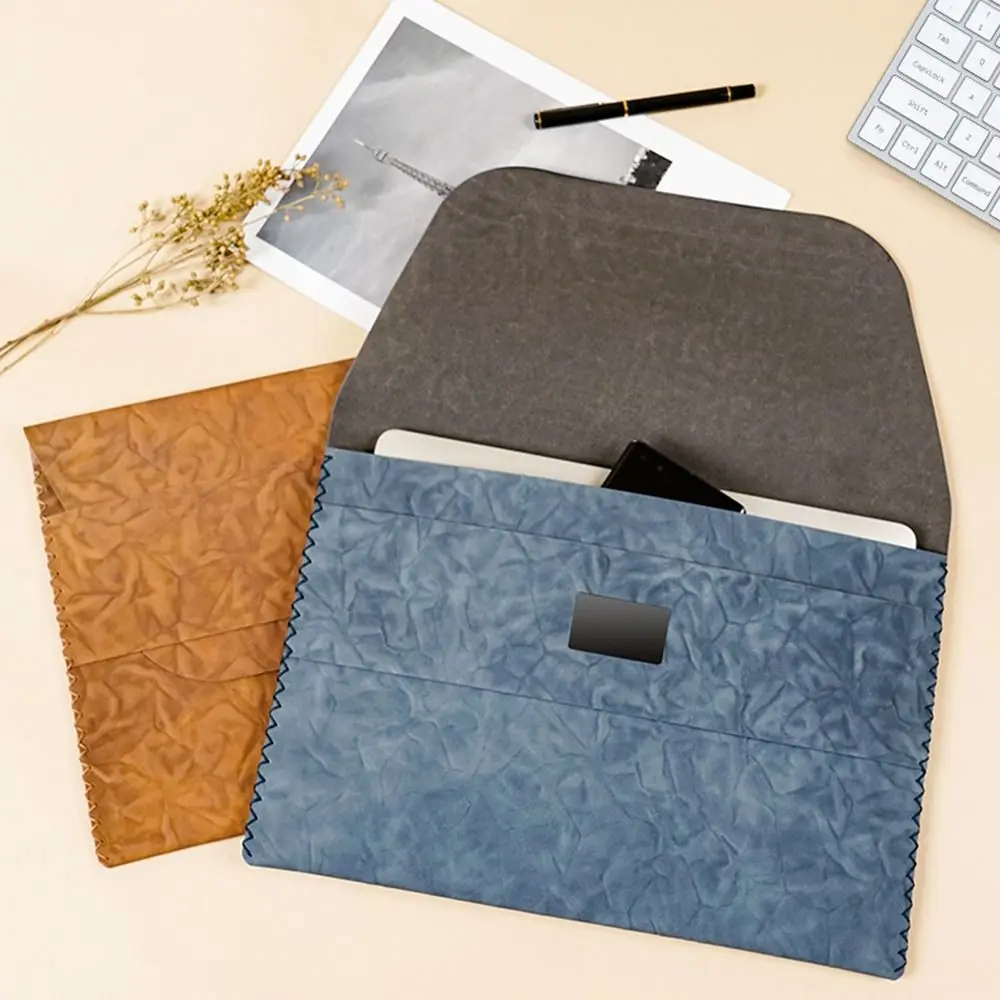 Simple Large Capacity Document Bag Waterproof PU Leather A4 Business Bag Multifunctional Convenient Bill Storage Organizer Exam