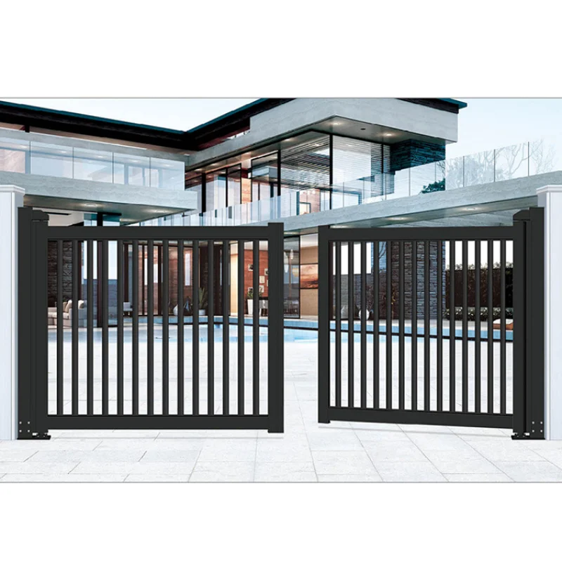 custom.Cantilever Gate Design Aluminum Alloy Linear Gate Trackless Sliding Door Outdoor Courtyard School Fence Auto