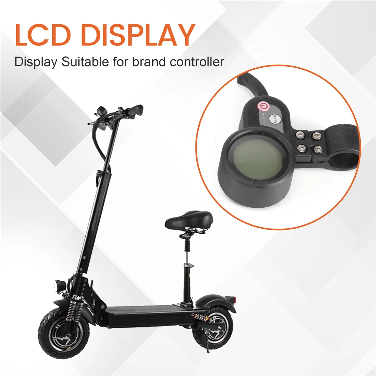 Electric Scooter LCD Screen with Accelerator Use for 10Inch Electric Scooters Display,52V