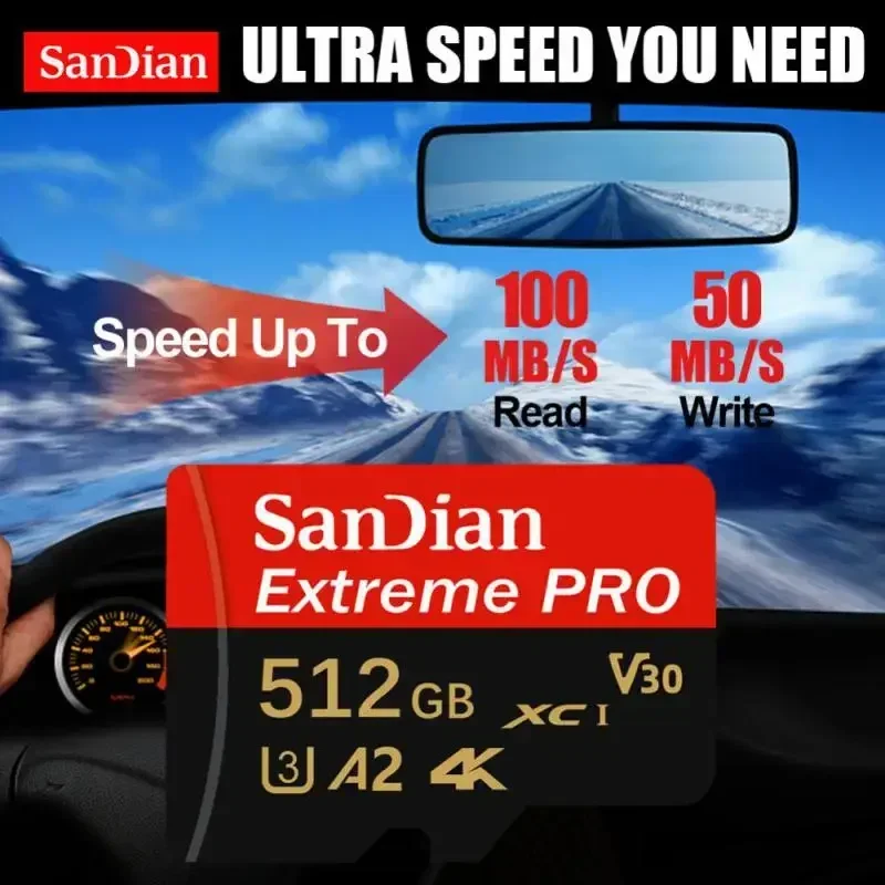 Sandian-tarjeta de memoria Micro Tf de 2TB y 1TB, 256GB, 128GB, 512G, SDCard Class10 de alta velocidad, 100 MB/s, tarjeta de memoria Sd Original